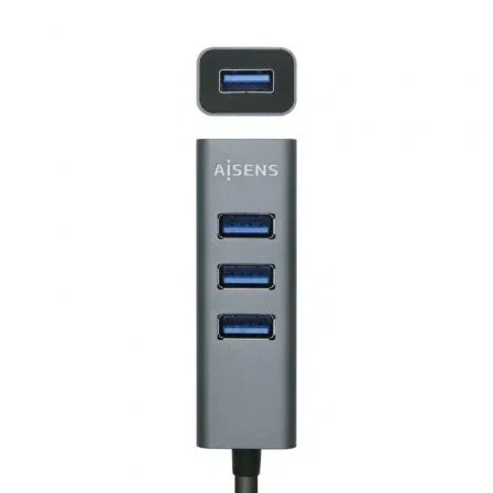 Aisens Hub USB 3.0 Aluminio Gris 10cm Aisens Hub USB 3.0 Aluminio Gris 10cm